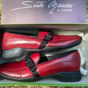 Sesto Meucci Red Leather Loafers